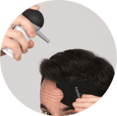 Use our applicator and comb for a natural look